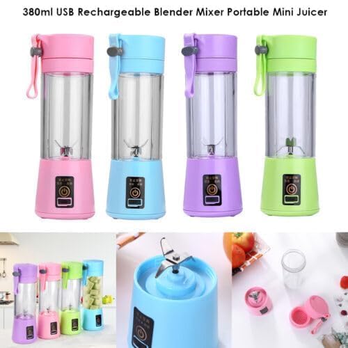 Best 6 Blade Portable Electric Mini Usb Bottle Juicer Blender  (multi Colour) Pack of 1 Random colour