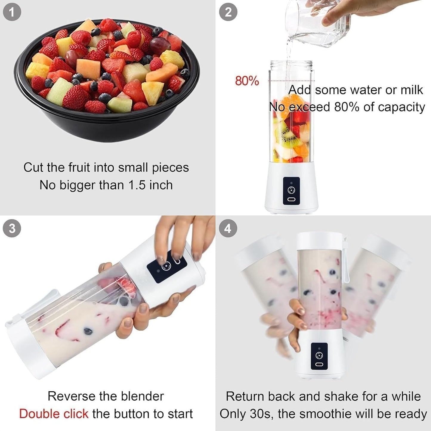 Best 6 Blade Portable Electric Mini Usb Bottle Juicer Blender  (multi Colour) Pack of 1 Random colour